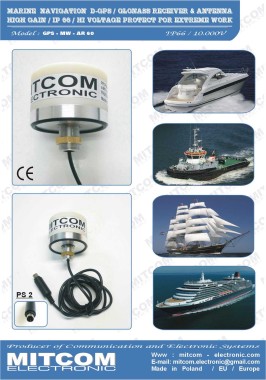 GPS-MW-AR60-RS232 {Profesjonalny precyzyjny morski odbiornik z anteną D-GPS-GLONASS z komunikacją RS 232}