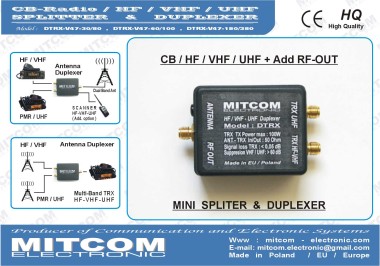 DTRX-V47SMA-30/80 {Duplexer antenowy do radiostacji CB / TRX z podziałem <30MHz/>80 MHz, TX 100W}