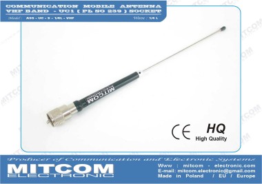 ASS-UC-S-1/4L-156AIS { Solidna antena montażowa nakręcana na złącze UC1 SO239 UHF / VHF FM Morska 154-165 MHz AIS-DSC / +3dB / TX 300W }