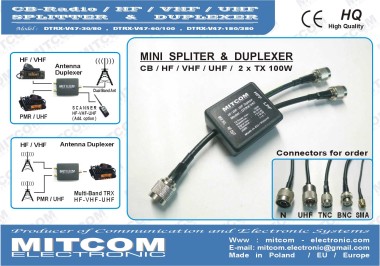 DTRX-V47CON-180/380 {Duplexer antenowy do radiostacji TRX z podziałem pasma <180/>380MHz}