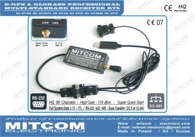 GPS-R75RS232-DC {Profesjonalny precyzyjny odbiornik D-GPS-GLONASS-GALILEO z funkcją RS 232 / 1Hz~10Hz / Zasilanie 10~36V }