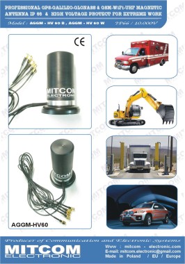 AGGM-HV60-2xGPS {Specjalistyczna do-okólna antena z silnym magnesem do nawigacji, monitoringu i telemetrii DUAL - GPS / GLONASS / GALILEO / GSM-LTE-5G /2x +55dBi / IP66}