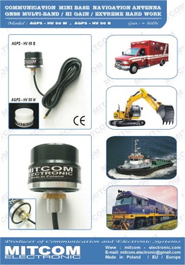 AGPS-HV50 DUAL {Specjalistyczna do-okólna antena montażowa do precyzyjnej nawigacji, monitoringu i telemetrii z podwójnym wyjściem 2x GNSS - GPS / GLONASS / GALILEO / BEIDOU / QZSS / +50dBi / IP66~68}