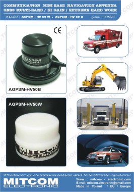 AGPSM-HV50 {Specjalistyczna do-okólna precyzyjna antena z silnym magnesem do nawigacji GNSS - GPS / GLONASS / GALILEO / BEIDOU / QZSS / +50dBi / IP66}