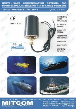 AMS-HP85-GSM/GPS  { Antena morska głębinowa do batyskafów - GPS GNSS + GSM/LTE / IP69 - 25Bar}