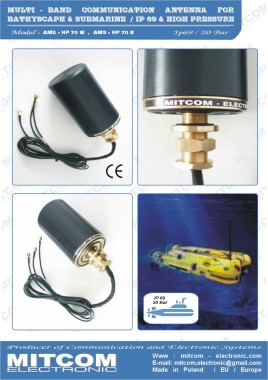 AMS-HP70-GSM/GPS/WiFi  { Antena morska głębinowa do batyskafów - GPS GNSS + GSM/LTE + WiFi / IP69 - 20Bar}