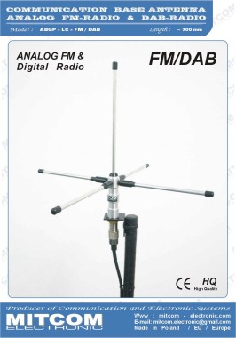 ABGP-LC-FM/DAB {Antena lekka baza GP do odbiorników analogowo-cyfrowych AM / FM / DAB / DAB+ / +5dB}